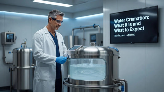 Professional header image for educational tutorial: Water Cremation: What It Is and What to Expect