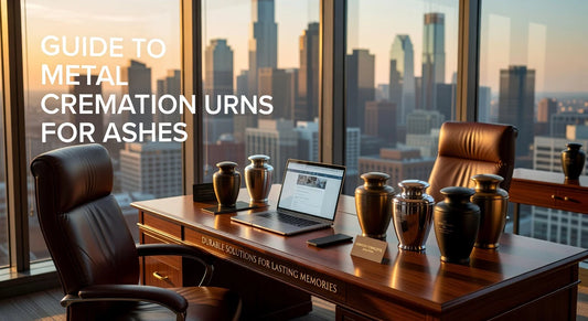 Professional header image for educational tutorial: Guide to Metal Cremation Urns for Ashes