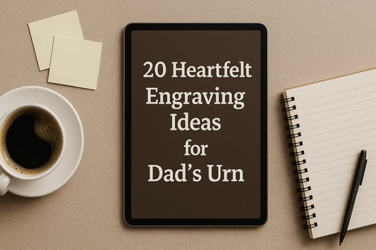 Professional header image for list-based article: 20 Heartfelt Engraving Ideas for Dad's Urn