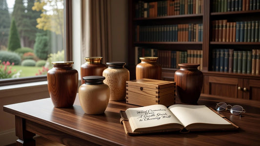 Professional header image for list-based article: Wood Cremation Urns: A Gentle Guide to Choosing Well