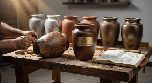 Professional header image for educational tutorial: Personalized Urns for Ashes: A Complete Guide